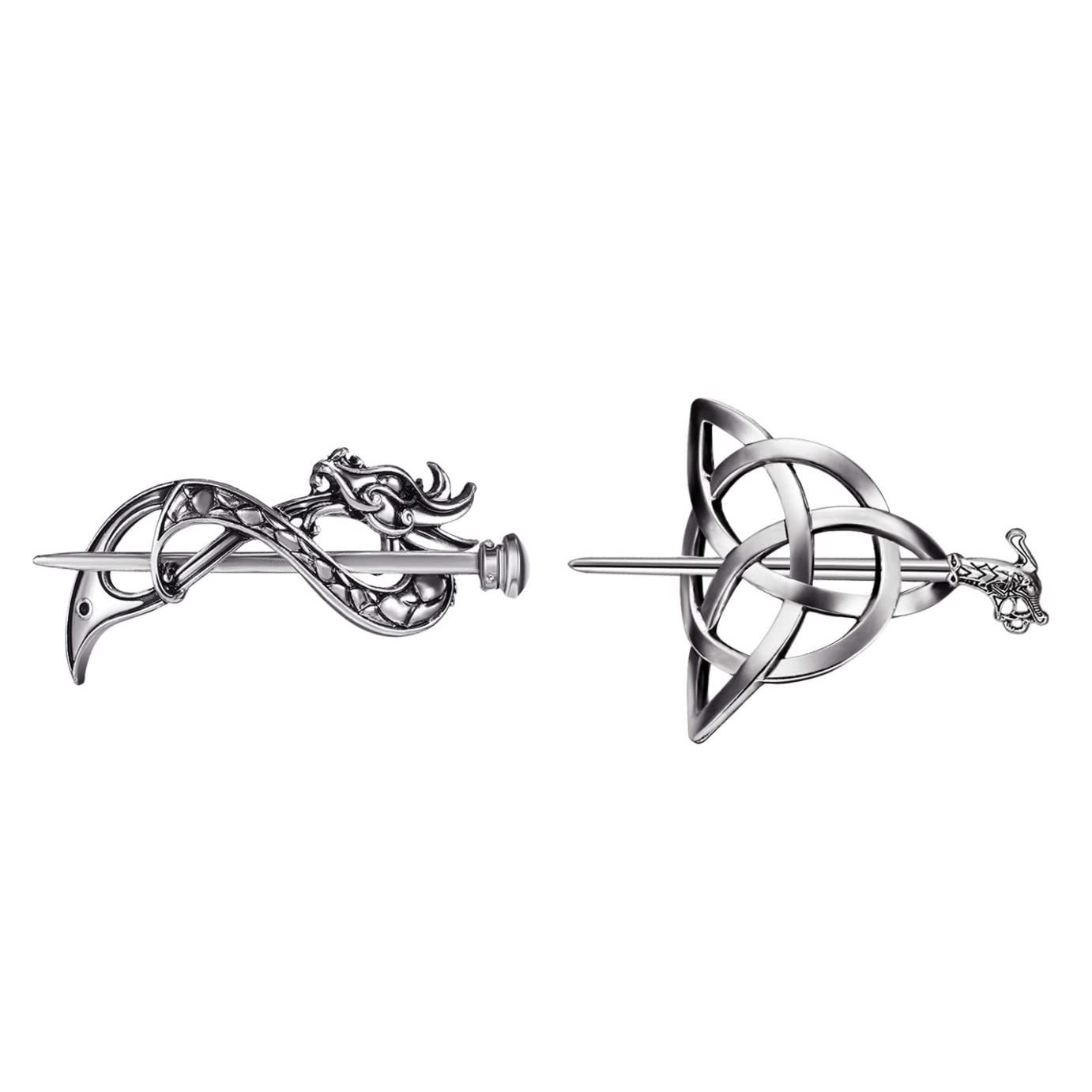 2 Pcs Hair Stick Slide Viking Hairpins Celtics Knots Hair Clips Women Hair Accessories Head Jewelry Match Daily Outfit
