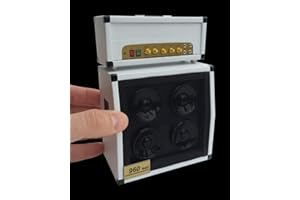 Axe Heaven Classic Miniature Stack Amplifier Head w 4 x 12 Speaker Cabinet White Replica Collectible MS-AMP-W-1