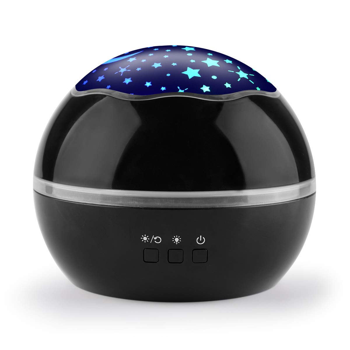 Sternenhimmel Projektor Lampe, Ifecco LED Nachtlicht Lampe 360° Rotierend Beleuchtung mit 8 Romantische Licht, Perfektes Geschenk für Babys, Kinder, Geburtstag, Weihnachten, Halloween (Schwarz)