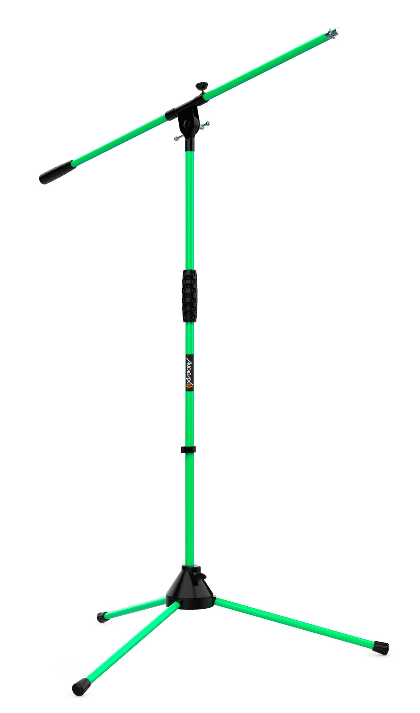 Audibax Ayra 10 Green - Floor Microphone Stand - Adjustable Arm Stand and Microphone Clip - Microphone Stand with Tripod Base - Foldable and Height Adjustable Design