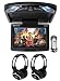 Rockville RVD12HD-BK 12" Black Flip Down Car Monitor DVD/USB Player+Headphones