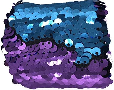 Purple Blue SEQUIN FLIP BRACELET with Reversible Sequins &amp; Velvet Lining Mermaid Jewelry