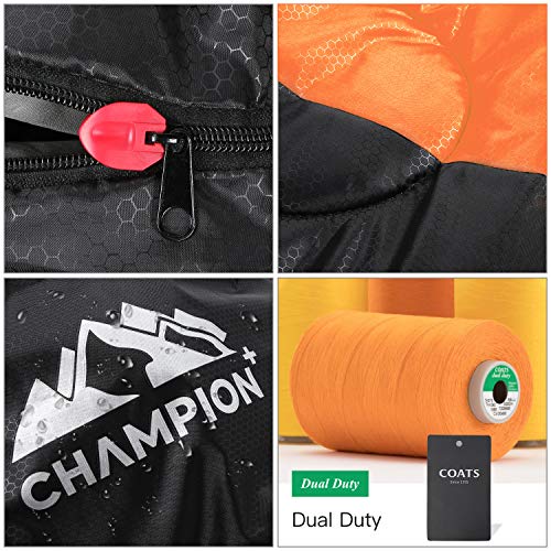 ChampionPlus Sleeping Bag for Adults & Kids, Boys and Girls - 3 Season Warm & Cool Weather - Summer, Spring, Fall, Compact Sleeping Bags Lightweight，Camping/Hiking/Backpacking, Orange