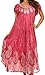 Sakkas 15900 - Bree Long Embroidered Cap Sleeve Marbled Dress - Baby Pink - One Size
