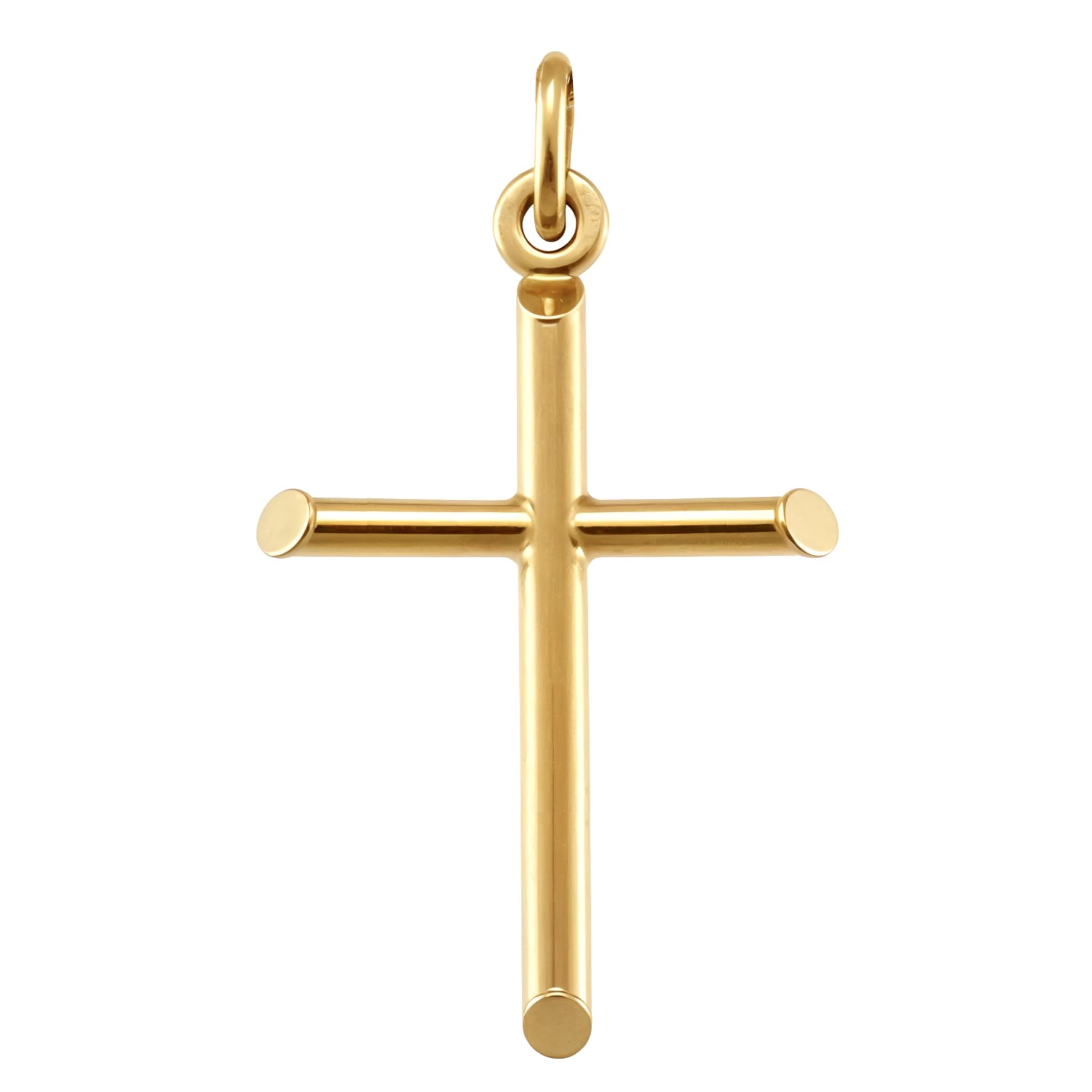 Alexander Castle Plain Solid 9ct Gold Cross Necklace Pendant for Women - Cross Charm with Jewellery Gift Box - PENDANT ONLY - 30mm x 18mm