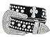 Rhinestone Cross Jeweled Studded Western Cowgirl Belt Black and White