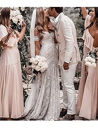 Vestido de novia bohemio de encaje con sirena