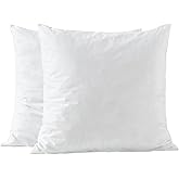 basic home 20x20 Pillow Inserts-Shredded Memory Foam Fill-High Density Throw Pillow Inserts with Long Support-Home Couch Hotel Collection-Cotton Fabric-2 Pack