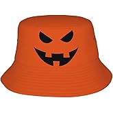 Halloween Bucket Hat Pumpkin Bucket Hat for Women Men Funny Fisherman Fishing Sun Cap Outdoor Holiday