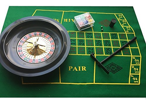 Quality BOXED ROULETTE SET 10 DELUXE - CHIPS WHEEL BALLS FELT RAKE