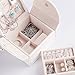 Vlando Akoya Two-Tier Small Jewlery Box, Daily Wearing Jewelries Organizer, Travel Accessories - White