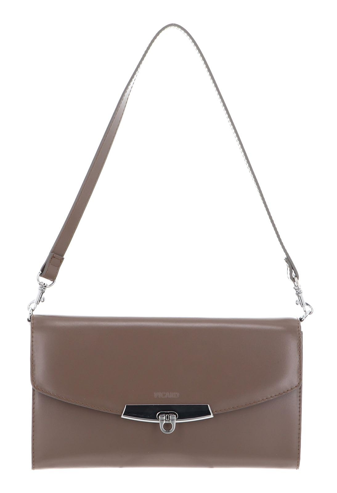 Picard Dolce Vita Women's Evening Bag Made of Cowhide Leather Small with Folding Lock Evening Bag Everyday Evening Going Out, brown, shoulder bag