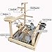 Woopets Parrots Playstand Bird Playground Wood Perch Gym Stand Playpen Ladder with Toys Exercise Playgym with Feeder Cups Toys Exercise Playthumb 4