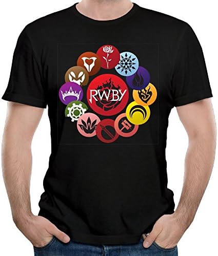 MoniqueABeech Man RWBY Ruby LogoCool Short Sleeve Top T-Shirts Boy Funny Shirts Black