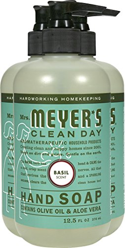 Mrs. Meyers Clean Day Hand Soap, Basil, 12.5 fl oz, 3 ct