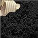 LOCHAS Luxury Round Fluffy Area Rugs for Bedroom Kids Girls Room Nursery, Super Soft Circle Rug, Cute Shaggy Carpet for Children Living Room, 4x4 Feet Black