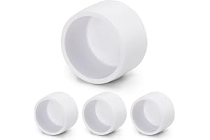 SCH40 PVC Cap 1 Inch - Fit Standard 1" SCH40 PVC Pipes (OD Approx. 1.315"), Zernmiarder Furniture Grade Pipe Caps, White Pipe Cover Fittings for Plumbing, DIY, Garden & Furniture - 4 Pcs
