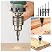 4Pcs Countersink Drill Bits, DRILLPRO Wood Drill Woodworking Countersink Chamfer, with One Hex Wrench, 6, 10, 13, 16