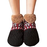 YELAIVP Adult Knitted Slipper Socks - Warm, Cozy, Fuzzy Non Slip Socks for Winter, Sleep, with Grips for Women & Men