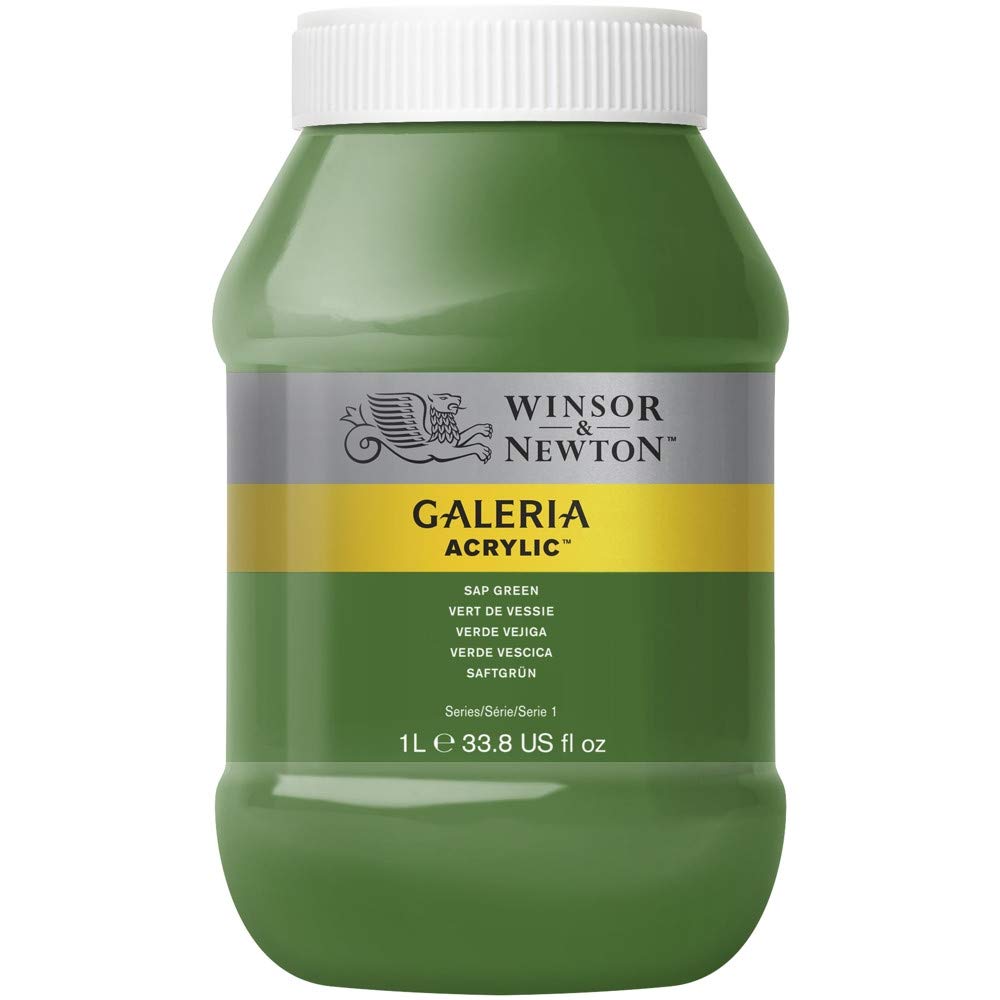 Winsor & Newton 2154599 Galeria Acrylic Paint, High Pigmentation, Non-fading, Butter Consistency, 1000 ml Pot - Juice Green