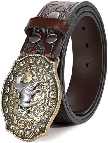 XZQTIVE Women Men Genuine Leather Belt Vintage Ladies Western Belt