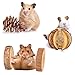Hamster Chew Toys, Gerbil Rat Guinea Pig Chinchilla Chew Toys Accessories, Natural Wooden Dumbbells Exercise Bell Roller Teeth Care Molar Toy for Rabbits Bird Bunny (2)