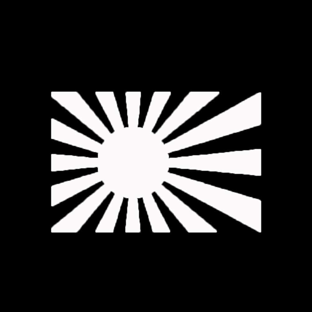 Japanese Rising Sun Flag Car-Styling Body Window Decals Reflective Sticker Decor - White