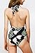 Cupshe Fashion Women's Lily Printing Padding Halter One Piece Swimsuit