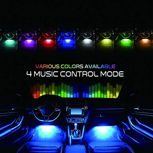 Car Interior Light, SIZZLEAUTO LED Strip Lights 4PCS 36 LED Bluetooth App Control Muti Color Underdash Lighting Kit Atmosphere Decoration RGB Lamp With Sound Active for iPhone Android Smart Phone - Thumbnail 6