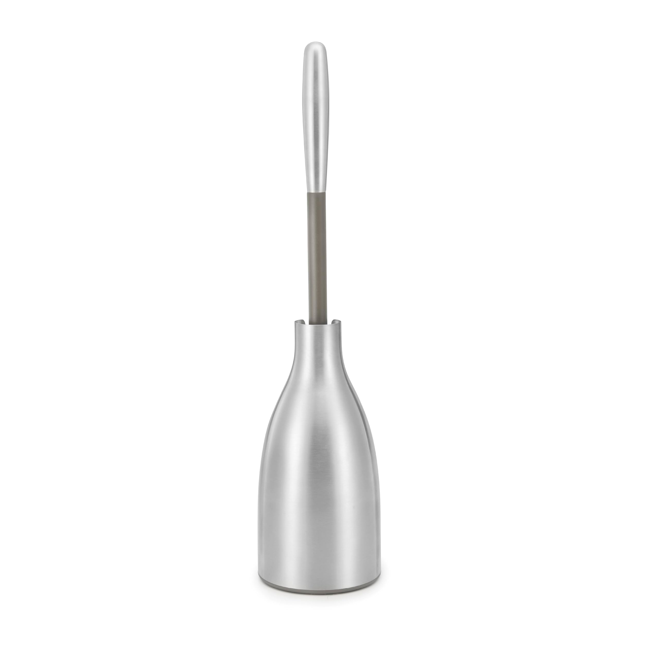 Polder Sleek Stainless Steel Toilet Brush and Caddy, Silver