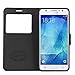 Galaxy J5 Case, SAVFY Thin Flip / Folio PU Leather Window View Case Cover for Samsung Galaxy J5 2016 - Black [Not Fit for J5 2015]