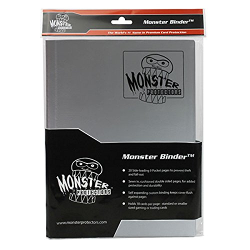 Monster Binder - 9 Pocket Trading Card Album - Matte Gunmetal Steel Grey (Anti-theft Pockets Hold 360+ Yugioh, Pokemon, Magic the Gathering Cards)