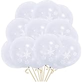 50PCS Christmas Snowflake Balloons - Perfect for Christmas and Winter Wedding Decorations/Winter Wonderland Party/Baby Shower Birthday Party Supplies