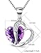 ASHINE CZ Cutout Heart Necklace Sterling Silver Necklace Purple Pendant Gift