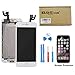 Ibaye LCD Display Touch Screen Digitizer Glass Lens with Camera and Home Button Assembly Repair Replacement for iPhone 6 (4.7) inch with Tools White