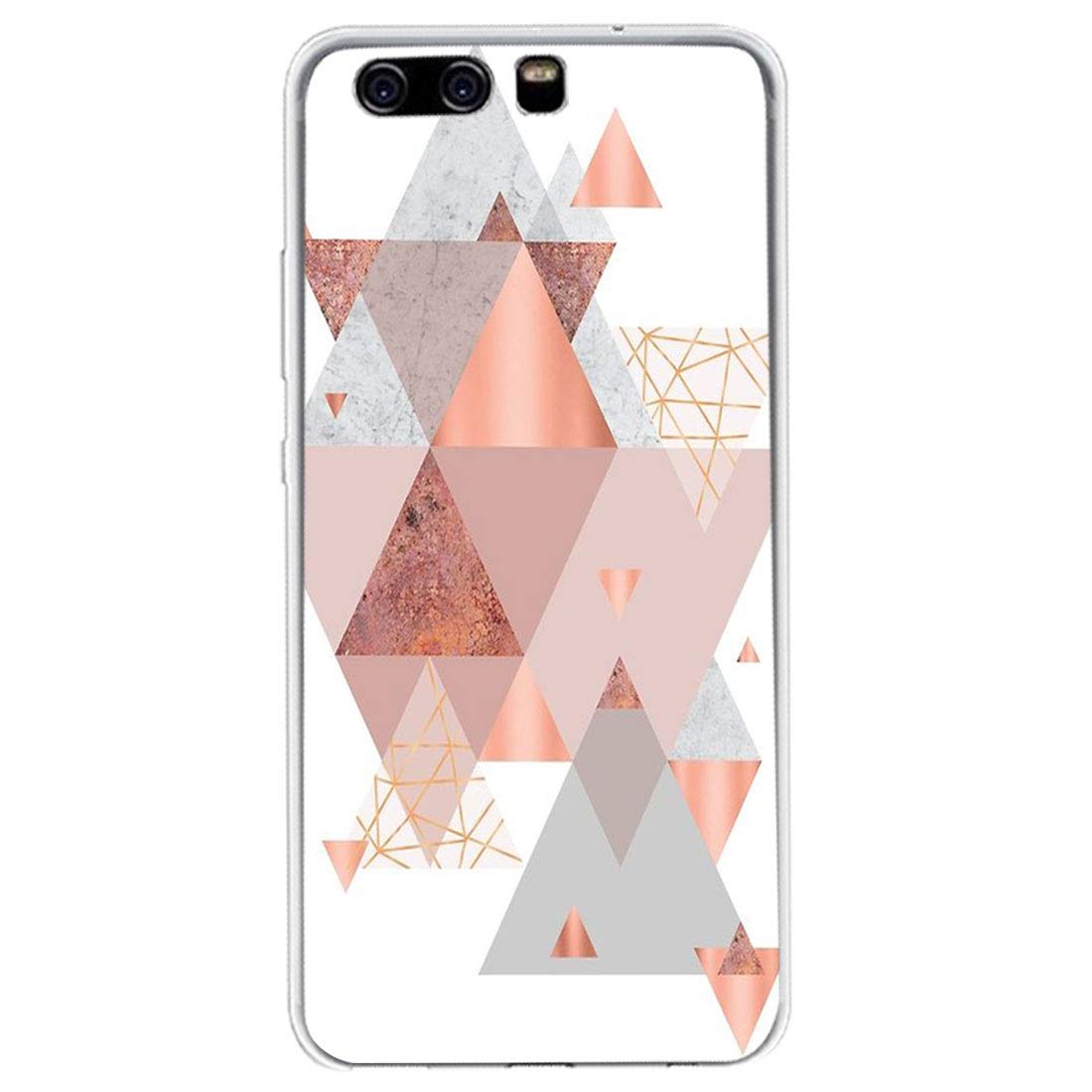 for Huawei P10 Plus Case,Clear Stylish Pink Marble Pattern Design Printed Cover Soft Flexible TPU Silicone Rubber Bumper Shell Shock Absorption Protective Case Compatible with Huawei P10 Plus