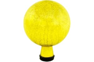 Achla Designs G6-Y-C, Lemon Drop 6-Inch Crackle Gazing Globe Ball, 6
