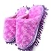 Selric Washable Detachable Chenille Mop Slippers Purple, Floor-Cleaning Dusting Slippers, House Cleaning Tool Vamp is Made of Smooth Warm Soft Rose Velvet Fabric 9 7/9 Inches Size:5.5-8.5.