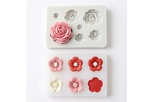 2-Piece Rose Silicone Mold Set for Cakes, Chocolate, Wedding Cake Decorations, Fondant & Sugar Art, Cake Molding Tools