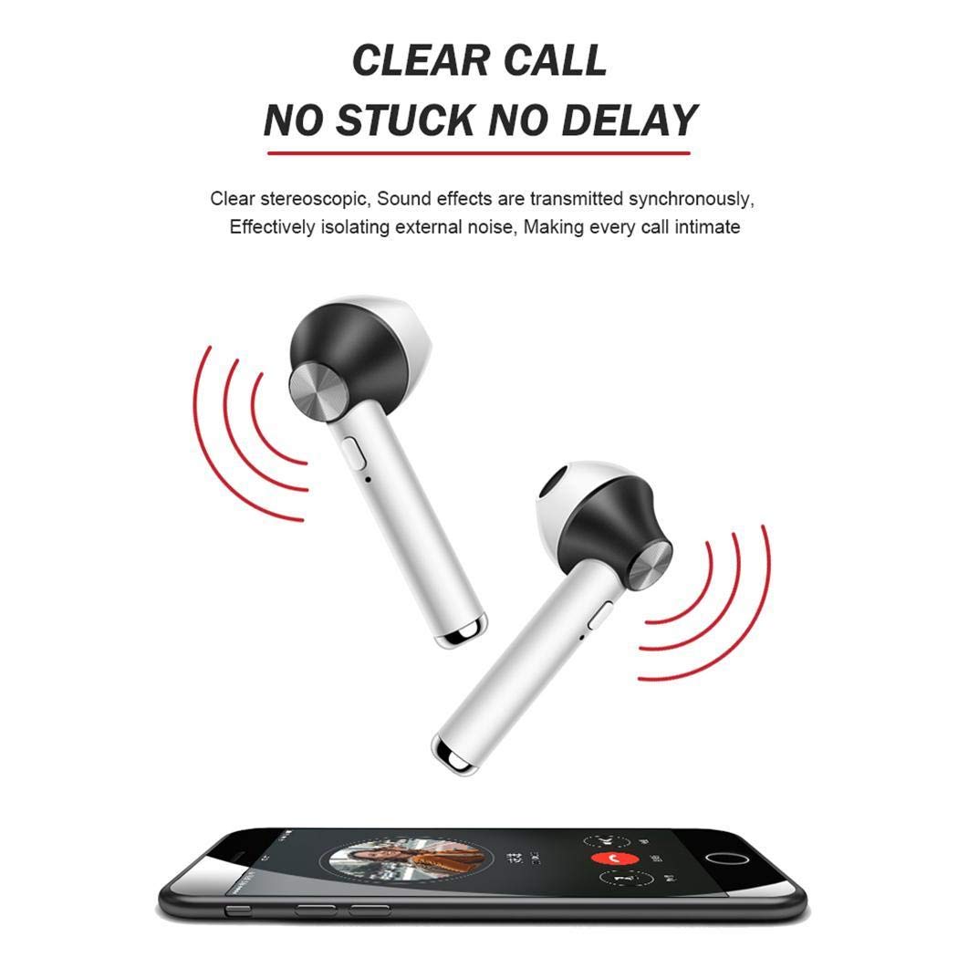 Pinsparkle Bluetooth Wireless Music Earphones Headset Earbuds with Charger Box Headphones