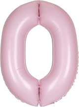 Unique Giant Foil Number 0 Balloon 86 cm Matte Baby Pink Brand Unique