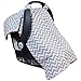 Kids N’ Such Peekaboo Baby Car Seat Cover Car Seat Canopy & Nursing Cover, Chevron/Hot Pink Minky