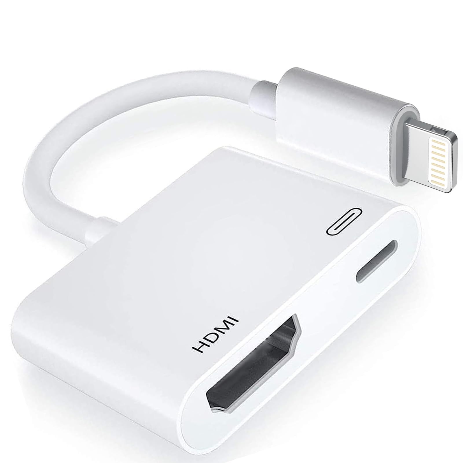 Photo 1 of [Apple MFi Certified] Lightning to HDMI Adapter, No Power Needed 1080P Video & Audio Sync Screen Converter with Lightning Charging Port, iPhone to HDMI Adapter Compatible with iOS