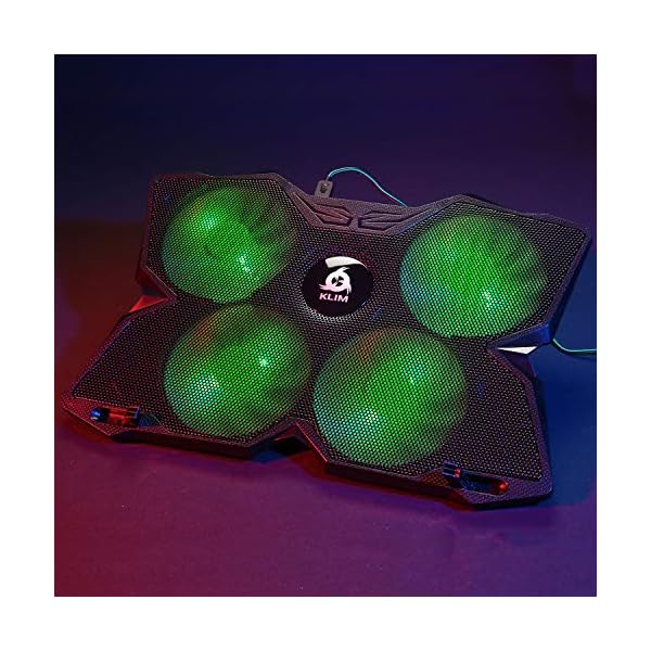 KLIM-Wind-Laptop-Cooling-Pad-The-Most-Powerful-Rapid-Action-Cooling-Fan-Laptop-Stand-with-4-Cooling-Fans-at-1200-RPM-USB-Fan-Compatible-New-2021-Version-Green KLIM Wind Laptop Cooling Pad - More than 500 000 units sold - NEW 2023 - The Most Powerful Rapid Action Cooling Fan…