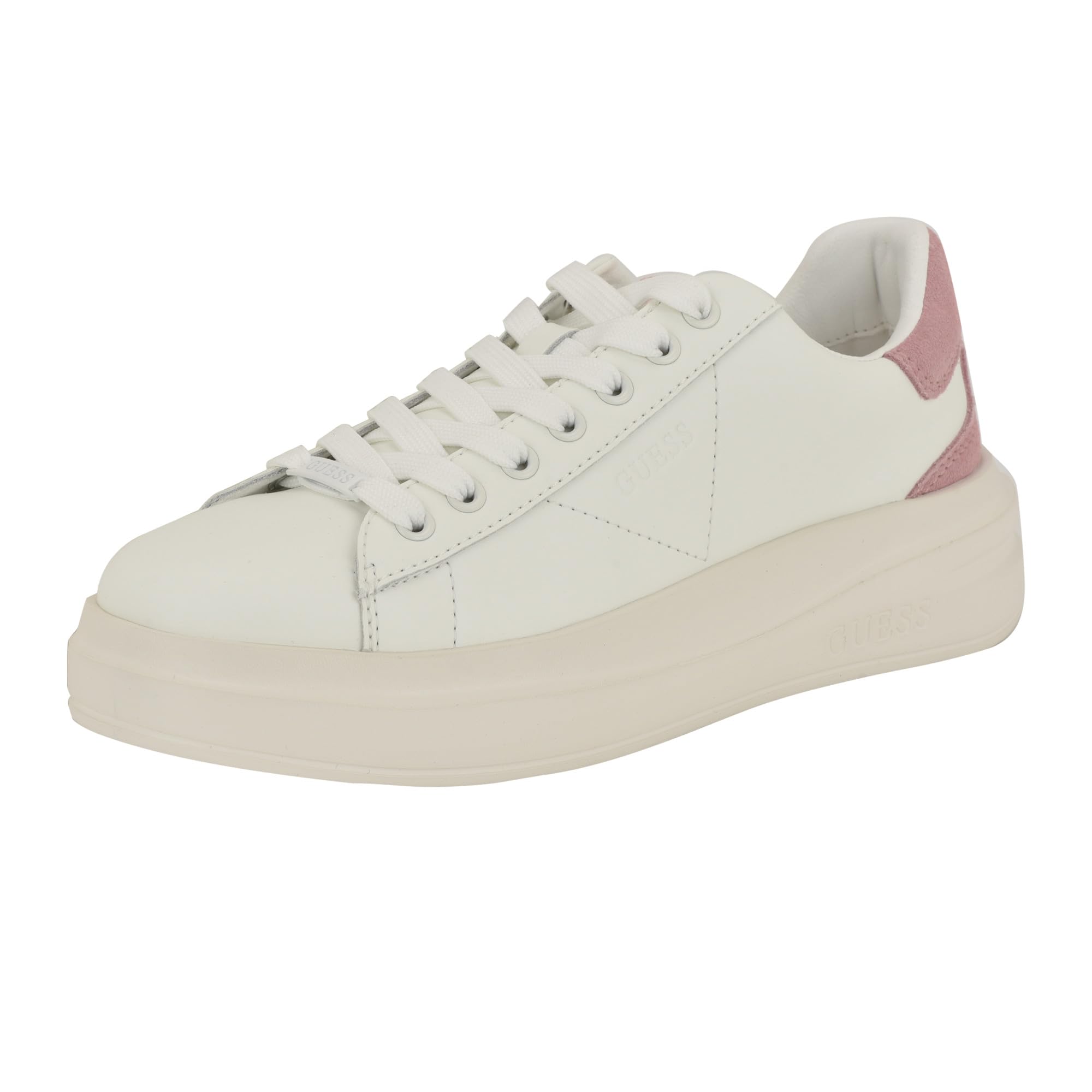 Guess Women’s Elbina Sneaker, White/Light Pink 146, 11