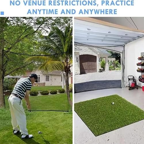 NEWFUN Golf Net, 3 x 3M Black Polyester Golf Practice Net, Portable Club Net, Training Net for Baseball and Hockey, for Indoor and Outdoor Garden Use.