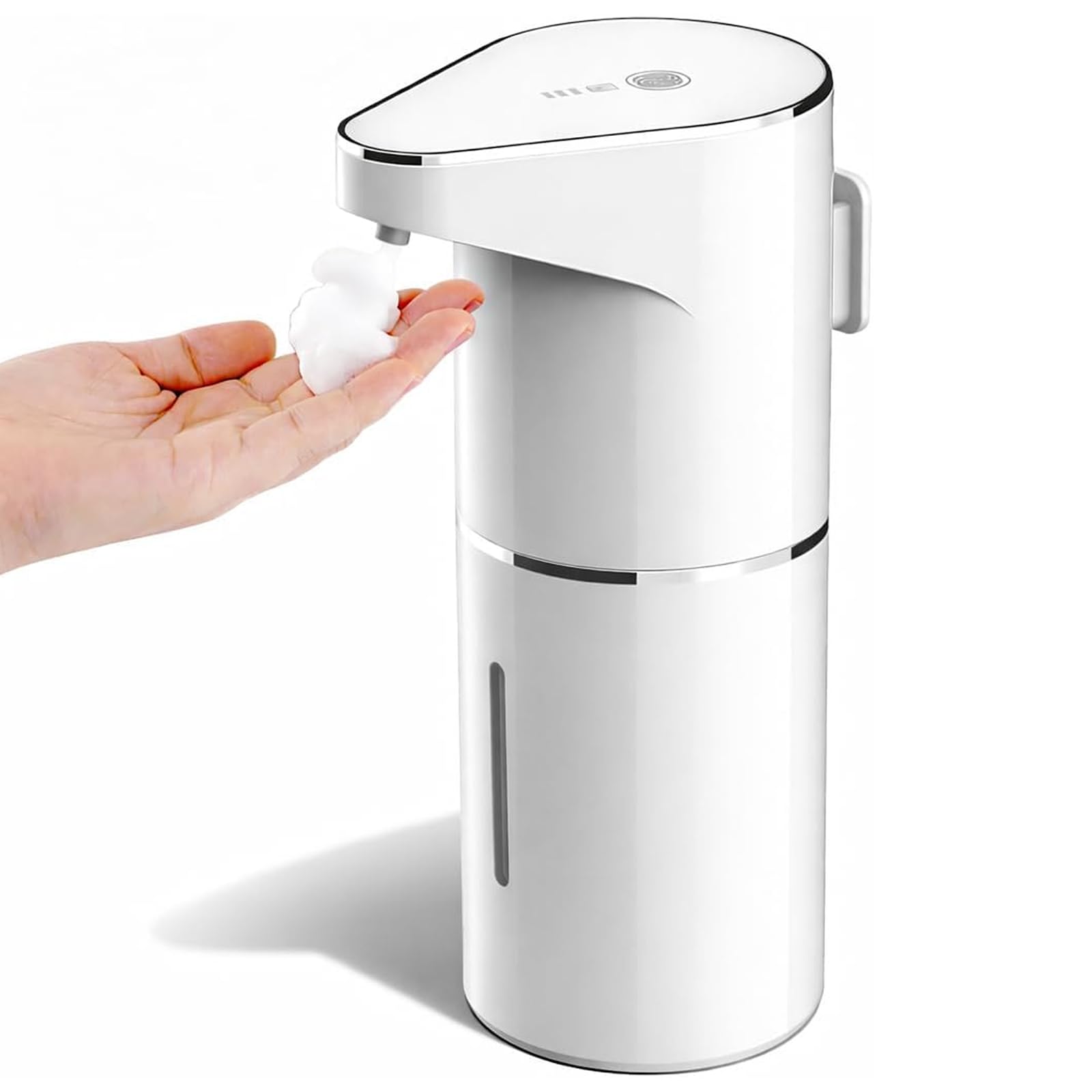自動 ソープディスペンサー 泡 タイプ、充電式 オートディスペンサー、長時間使用可能 壁掛け&置き 3段階吐出量 380ml、電動 ハンドソープ ディスペ