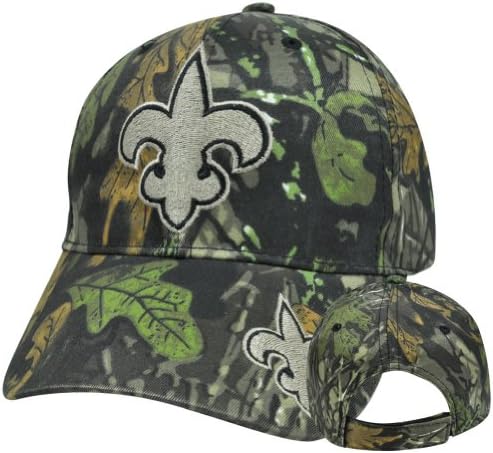 Fleur De Lis Camo Camouflage Velcro Constructed Curved Bill Baseball Hat Cap