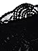 Choies Women Cotton Blend Crochet Lace Plain Long Sleeve Round Neck Loose Bla... Black