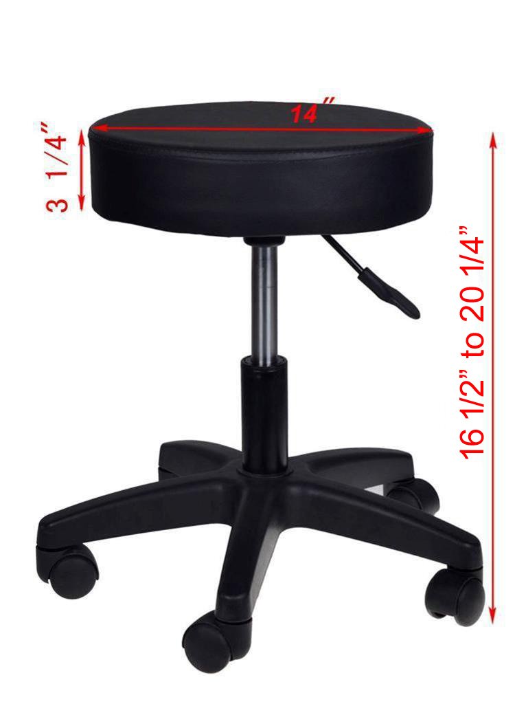 TMS Adjustable Black Tattoo Salon Stool Hydraulic Rolling Chair Facial Massage Spa: Beauty